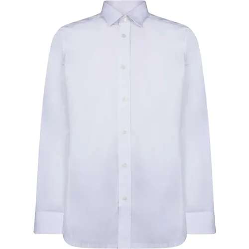 Weißes Baumwoll-Klassik-Kragen-T-Shirt , Herren, Größe: L - Givenchy - Modalova