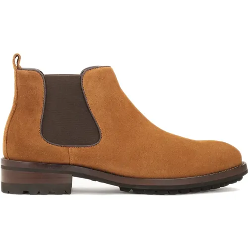 Braune Wildleder Chelsea Boots mit Schichtsohle , Herren, Größe: 44 EU - Kazar - Modalova