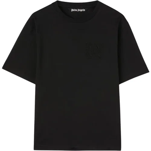Monogram T-Shirt , male, Sizes: XL, L - Palm Angels - Modalova