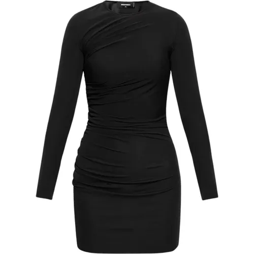 Schwarzes Minikleid mit langen Ärmeln , Damen, Größe: S - Dsquared2 - Modalova