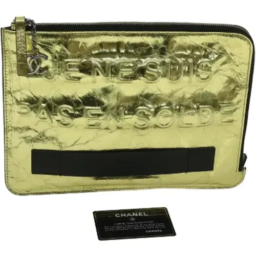 Pre-owned Clutches, female, , Size: ONE SIZE Pre-owned Gold Canvas Bag - Chanel Vintage - Modalova