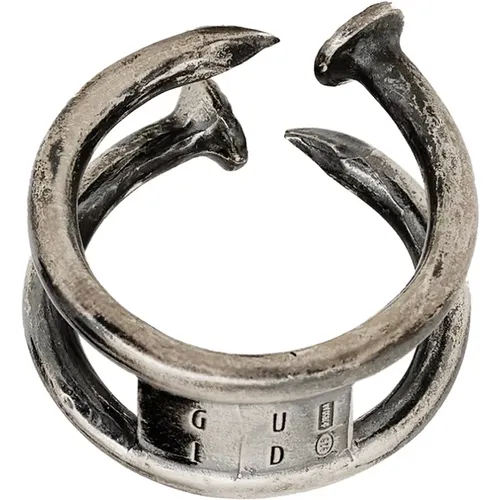 Doppel Nagel Ring , Damen, Größe: M - Guidi - Modalova