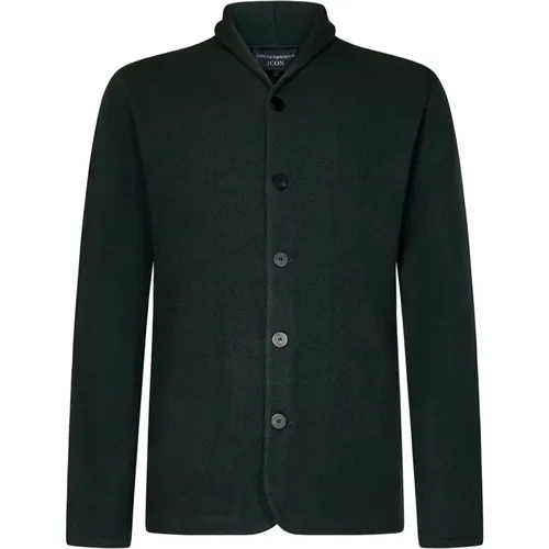 Wool Cotton Jacket Regular Fit , male, Sizes: M, L, 2XL - Emporio Armani - Modalova