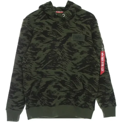 Hoodies, male, , Size: XL Camo Brushstroke Hoodie Stylish - alpha industries - Modalova