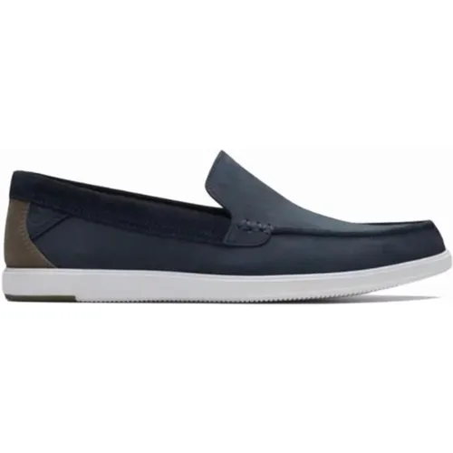 Loafers, male, , Size: 7 1/2 US Navy Slip-On Moccasin Summer Shoe - Clarks - Modalova