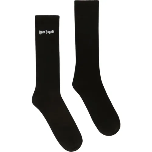 Embroidered Logo Socks , male, Sizes: S/M, L/XL - Palm Angels - Modalova