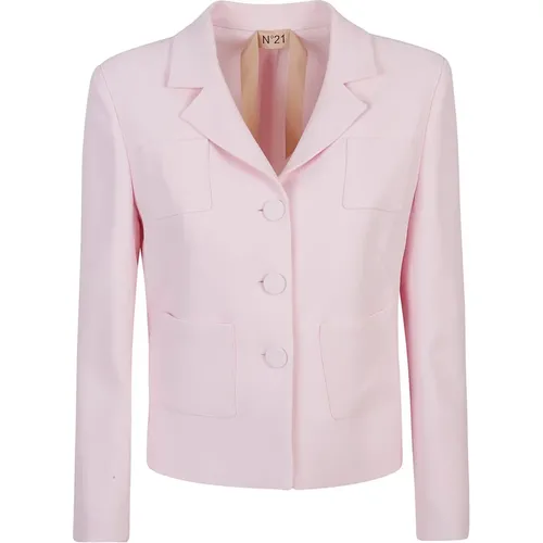 Lapel Short Jacket , female, Sizes: 2XL, XL - N21 - Modalova