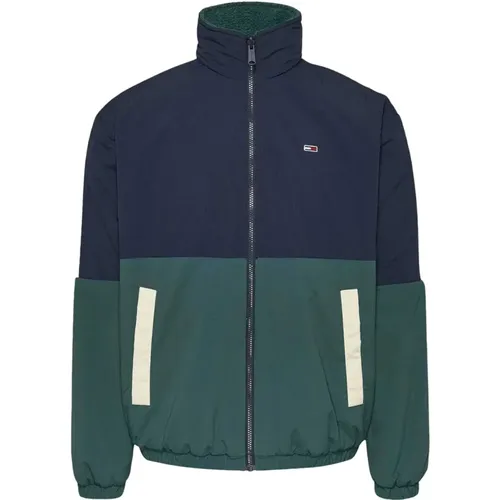 Light Jackets, male, , Size: S Reversible Teddy Jacket - Tommy Jeans - Modalova