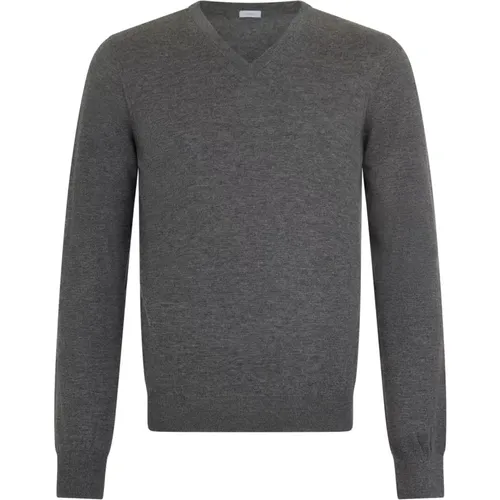 Cashmere Knitwear, male, , Size: M Cashmere V-neck Sweater - Malo - Modalova