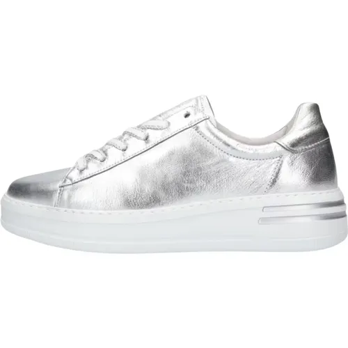 Silberne Low-Top Sneakers Stilvoll Casual , Damen, Größe: 38 EU - Gabor - Modalova