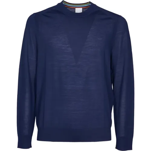 Blauer Merinowolle Rundhals Pullover - PS By Paul Smith - Modalova