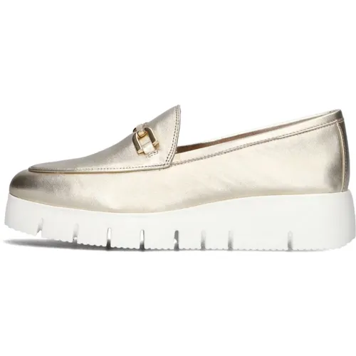 Goldene Horsebit Loafers , Damen, Größe: 39 EU - Unisa - Modalova
