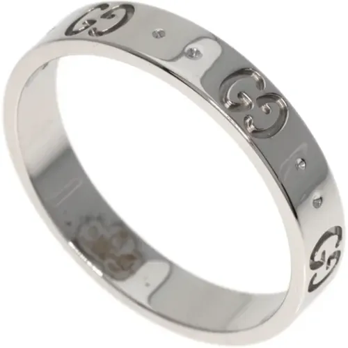 Pre-owned Jewellery, female, , Size: ONE SIZE Pre-owned White Gold rings - Gucci Vintage - Modalova