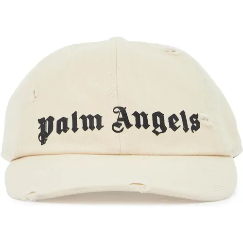 Caps, male, , Size: ONE SIZE Distressed Logo Baseball Cap - Palm Angels - Modalova