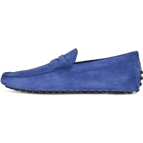 Velours Leather Moccasins Slip-On Italy , male, Sizes: 6 UK, 10 1/2 UK, 7 1/2 UK, 9 UK, 6 1/2 UK, 8 UK, 11 UK, 10 UK, 8 1/2 UK - TOD'S - Modalova