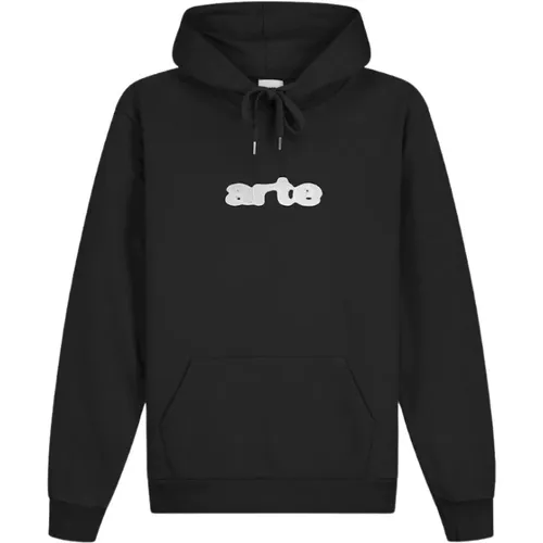 Schwarzer Hoodie mit gesticktem Logo , Herren, Größe: L - Arte Antwerp - Modalova