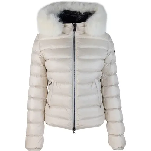 Weiße Winter Zip Kapuzenjacke , Damen, Größe: L - Colmar - Modalova