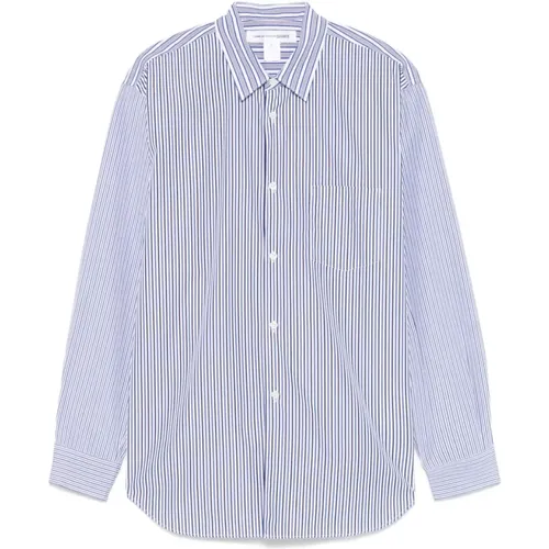 Casual Shirts, male, , Size: L Striped Cotton Shirt with Classic Collar - Comme des Garçons - Modalova