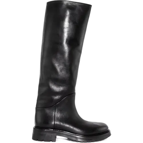 Elevate Your Style with Leather High Boots , female, Sizes: 3 UK, 6 UK - Elena Iachi - Modalova