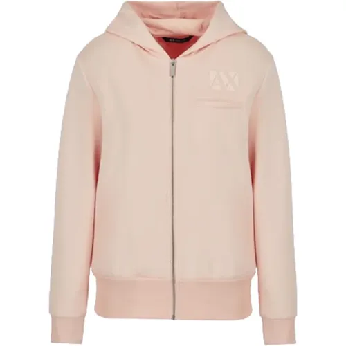 Rosa Kapuzenpullover Ss24 , Damen, Größe: S - Armani Exchange - Modalova