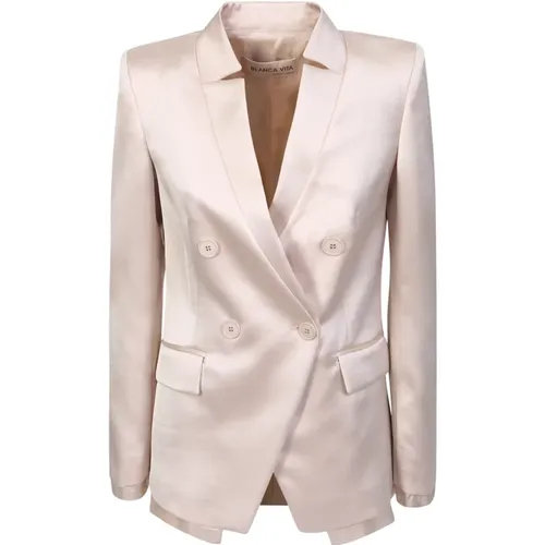 Blazers, female, , Size: S Womens Clothing Jacket Ss23 - Blanca Vita - Modalova