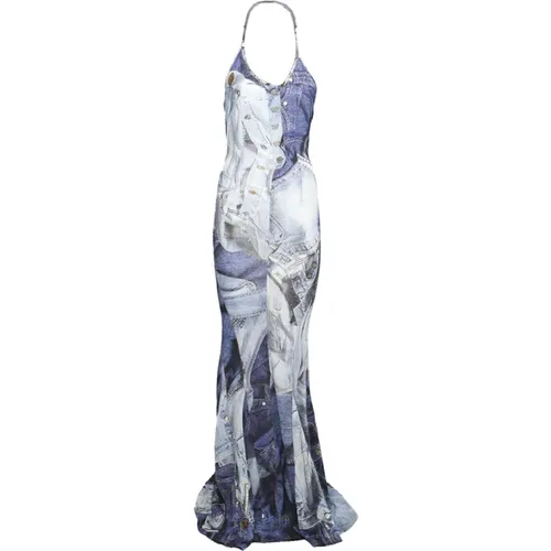 Heritage Patchwork Long Dress , female, Sizes: XS - Moschino - Modalova