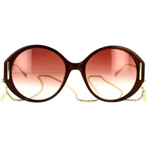 Gg1202S 004 Sunglasses with Chain , female, Sizes: 57 MM - Gucci - Modalova