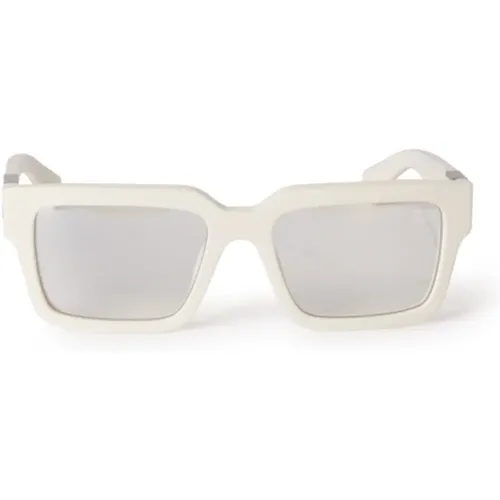 Off , Sculptural Blue Block Sunglasses , unisex, Sizes: 54 MM - Off White - Modalova