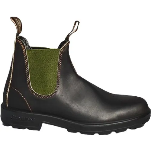 Chelsea Boots, male, , Size: 9 US Leather Boot with Green Elastic - Testa di Moro - Size 42 - Blundstone - Modalova