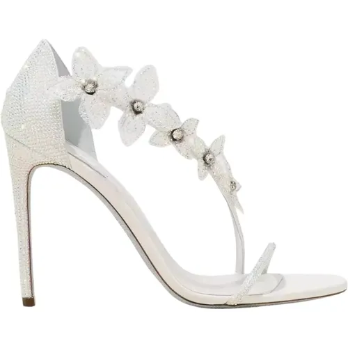 Flower Appliqué Stiletto Sandals , female, Sizes: 6 UK, 6 1/2 UK - René Caovilla - Modalova