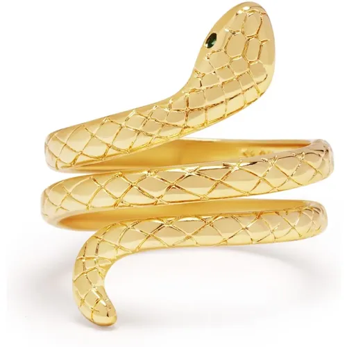 Eingewickelter Schlangenring Edelstahl Gold , Damen, Größe: ONE Size - Nialaya - Modalova