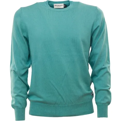 Baumwoll-Crew-Neck-Pullover , Herren, Größe: M - Roy Roger's - Modalova