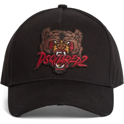 Caps, male, , Size: ONE SIZE Cotton Baseball Cap with Logo - Dsquared2 - Modalova