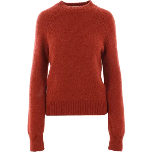 Bordeaux Alpaca Knit Sweater , female, Sizes: M - Dries Van Noten - Modalova