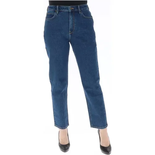 Blaue Damen Jeans mit Reißverschluss und Knopf , Damen, Größe: W25 L31 - Lee - Modalova