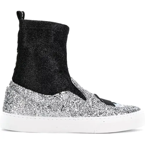 Sneakers, female, , Size: 5 US Metallic Sneakers Sock - Chiara Ferragni Collection - Modalova