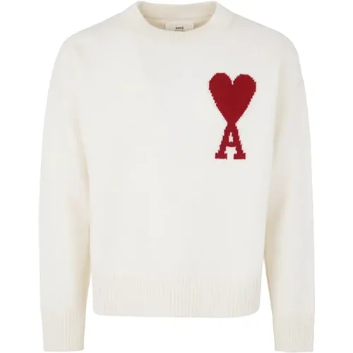 Intarsia Knit Sweater , male, Sizes: XL, M, L - Ami Paris - Modalova