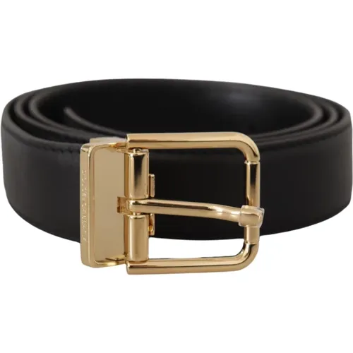 Elegant Leather Belt with Metal Buckle , female, Sizes: 90 CM - Dolce & Gabbana - Modalova