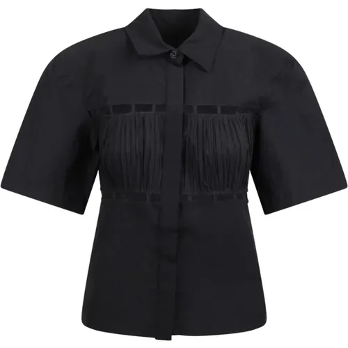 Satu pleat-detail blouse , female, Sizes: S, M - Nanushka - Modalova