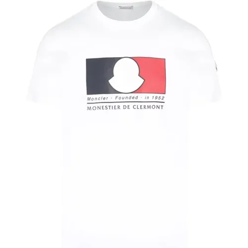 Box Logo Cotton T-Shirt , male, Sizes: M - Moncler - Modalova