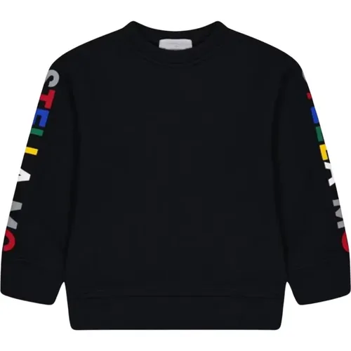 Schwarzer Pullover mit Multicolor-Logo-Print - Stella Mccartney - Modalova