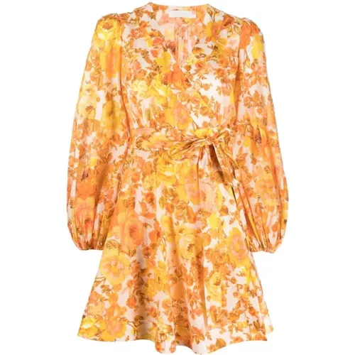Cotton Dress with Ruffle Design , female, Sizes: M - Zimmermann - Modalova