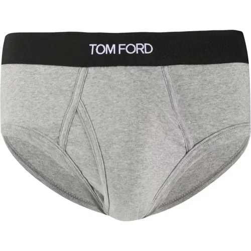 Bottoms, male, , Size: M Mens Grey Cotton EA Slip - Tom Ford - Modalova