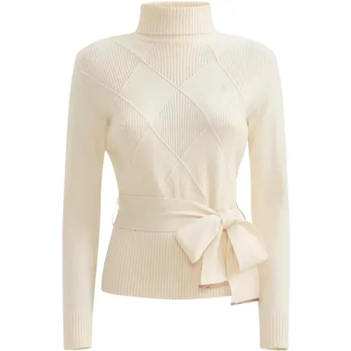 Ribbed Turtleneck Sweater with Belt , female, Sizes: L - Alviero Martini 1a Classe - Modalova