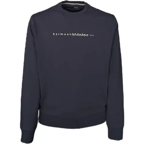 Blauer Rundhalsausschnitt-Sweatshirt für Herren - XXL , Herren, Größe: XL - Harmont & Blaine - Modalova