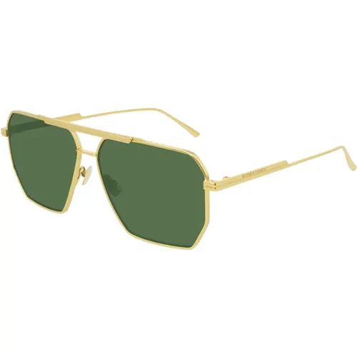 Sunglasses, male, , Size: 60 MM Gold/Green Sunglasses Bv1012S - Bottega Veneta - Modalova