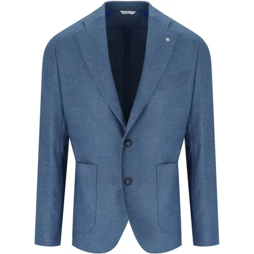 Blazers, male, , Size: XL Wool Single-Breasted Jacket - Manuel Ritz - Modalova