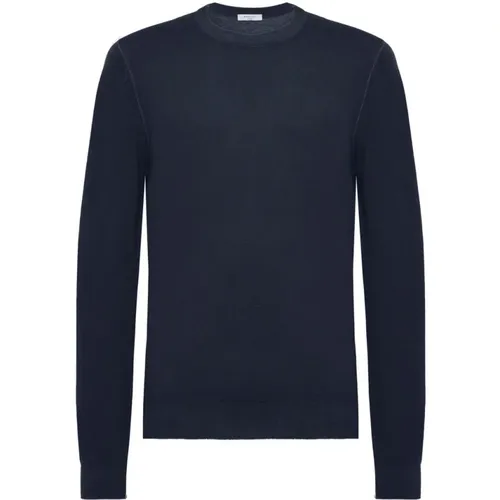 Bequemer Blauer Virgin Wolle Pullover , Herren, Größe: S - Boglioli - Modalova