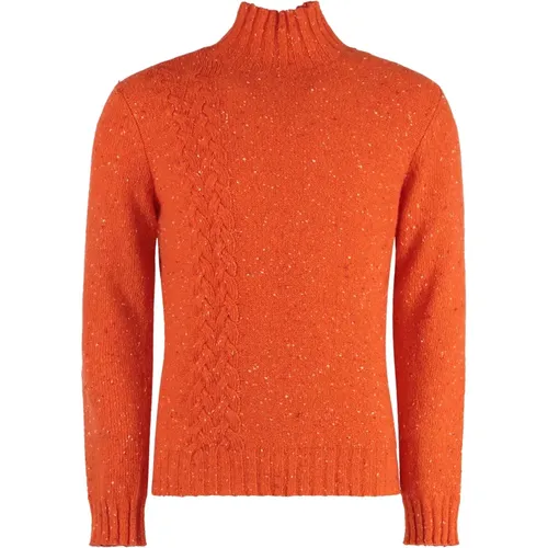 Heather Cashmere Turtleneck Sweater , Herren, Größe: M - Malo - Modalova