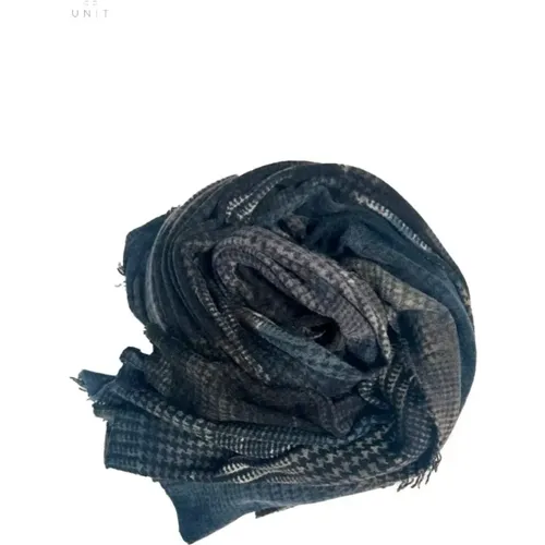 Winter Scarves, unisex, , Size: ONE SIZE Soraya Cashmere/Nylon Scarf, Nero Camouflage - Faliero Sarti - Modalova